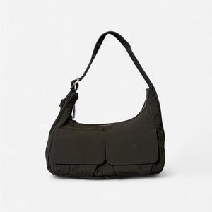 Zara Dark Grey Utility Shoulder Bag